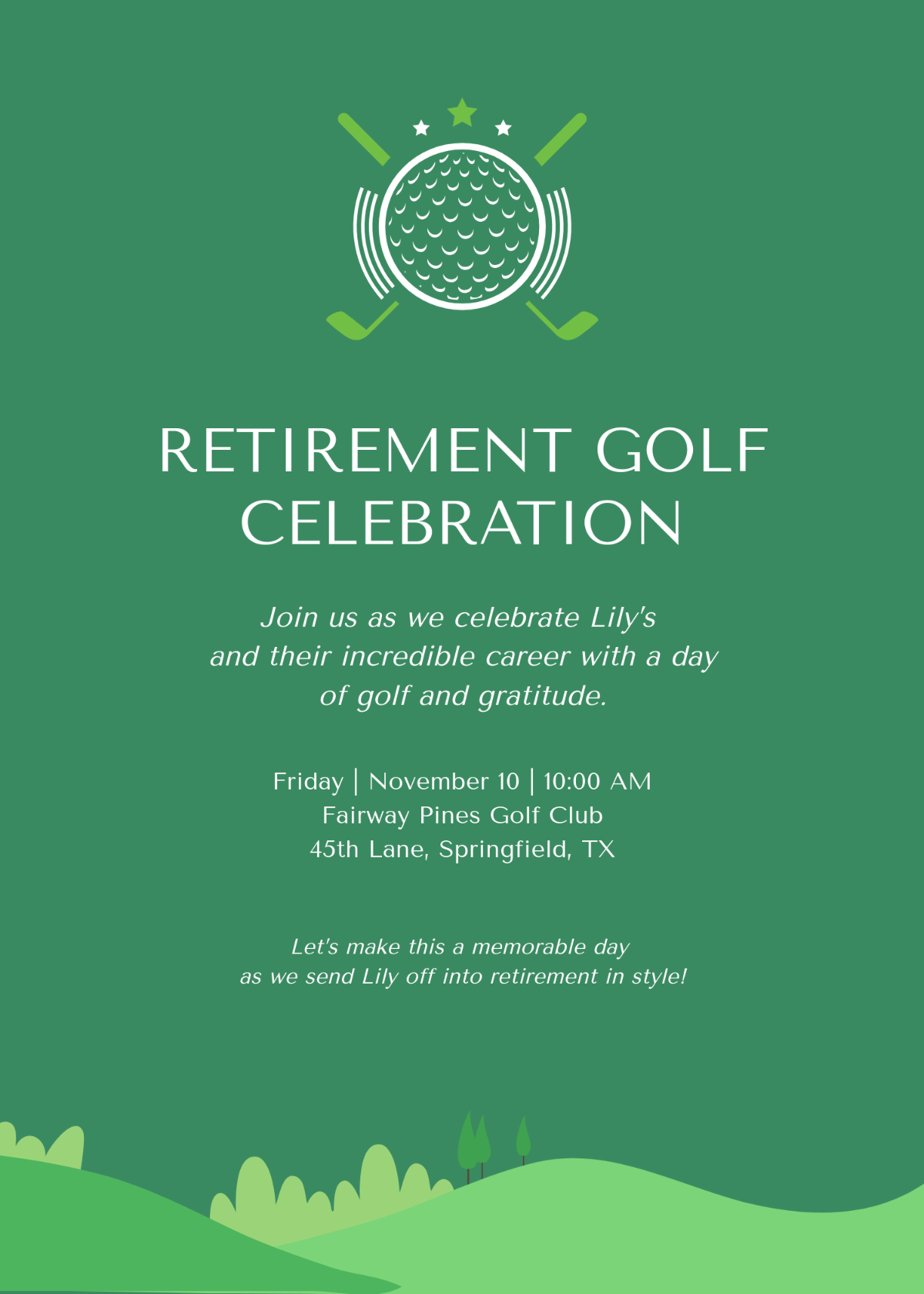 Free Retirement Golf Invitation Template