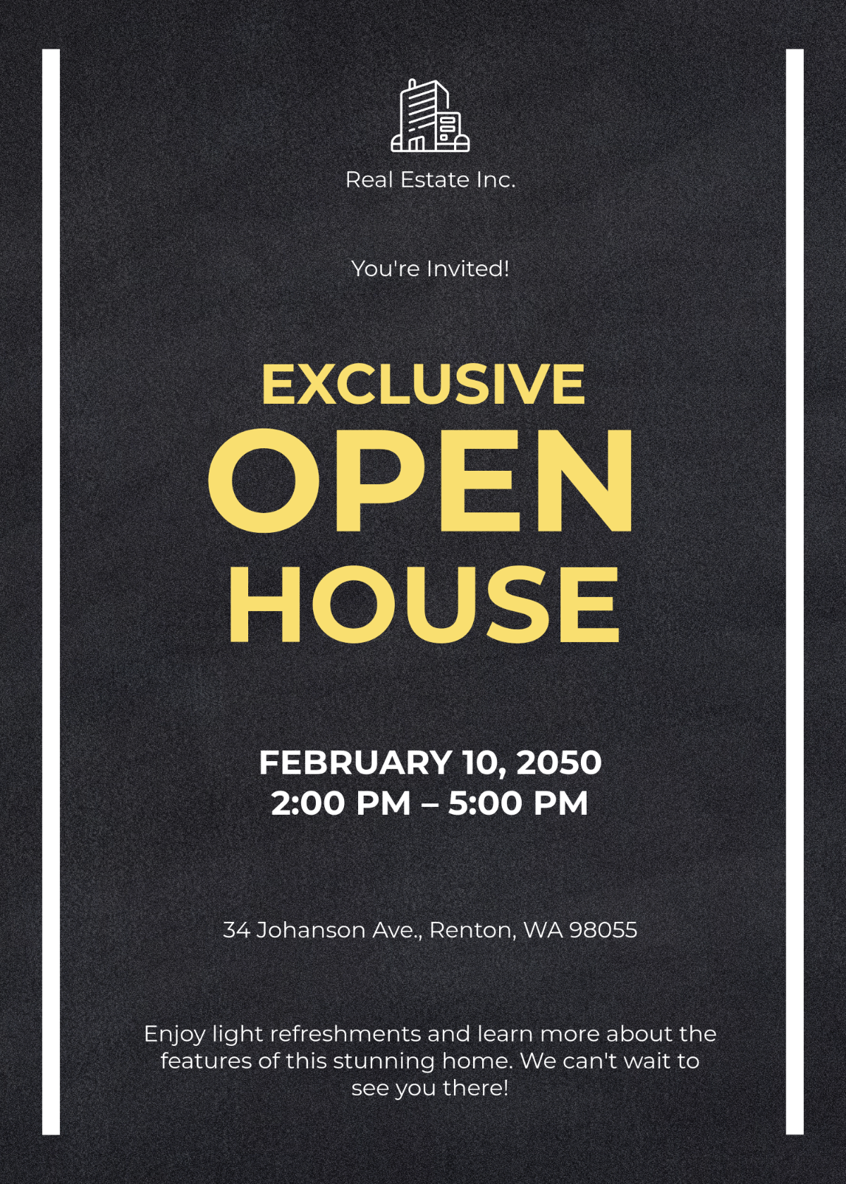 Free Professional Open House Chalkboard Invitation Template