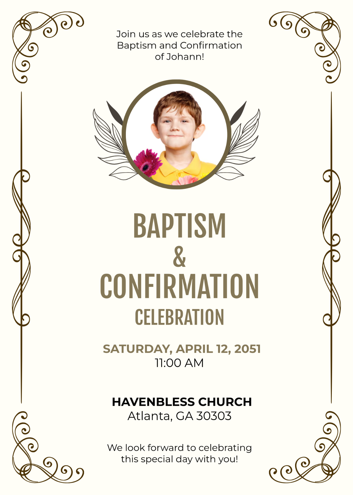 Free Baptism Confirmation Invitation Template