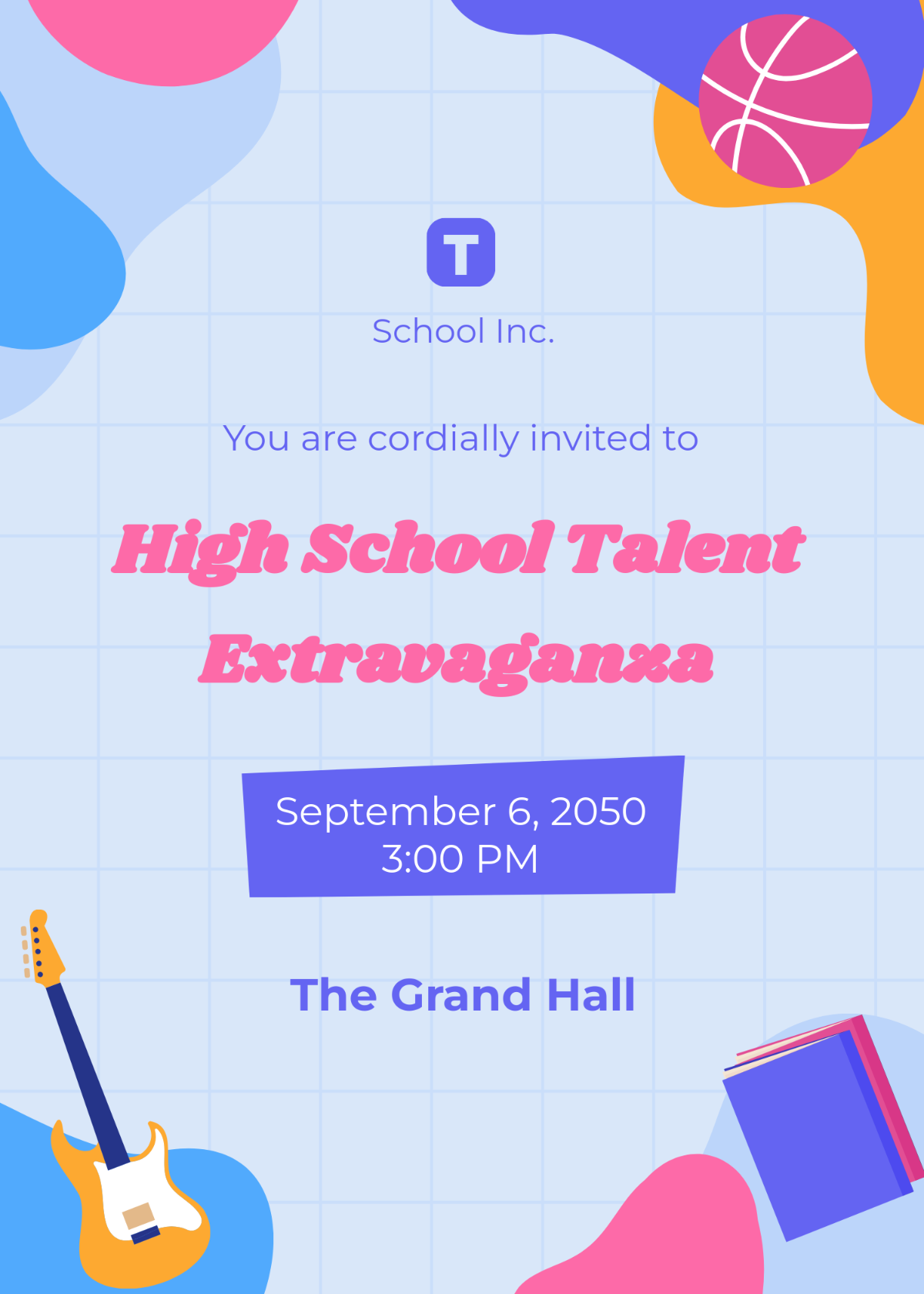 Free High School Event School Invitation Template