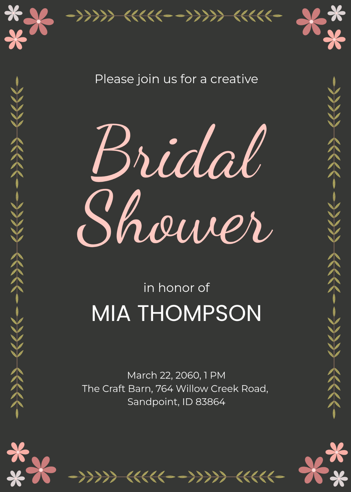 Free DIY Bridal Shower Invitation Template