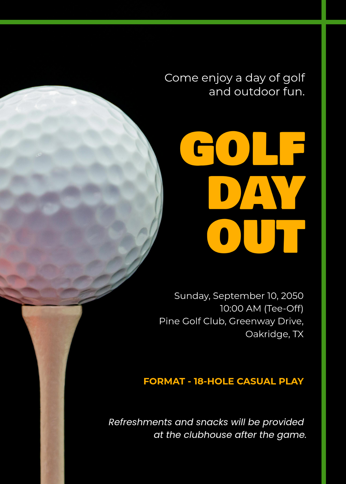 Free Editable Golf Invitation Template