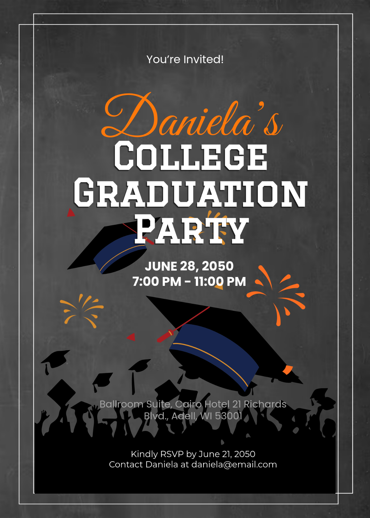 Free Chalkboard Graduation Invitation Template