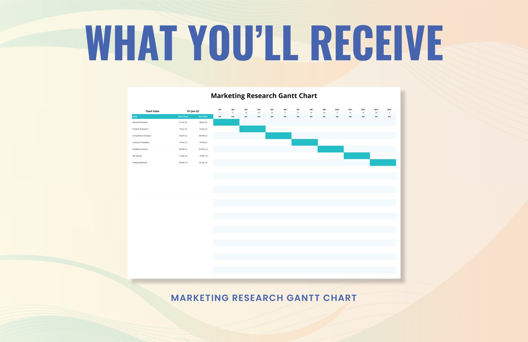 Marketing Research Gantt Chart Template