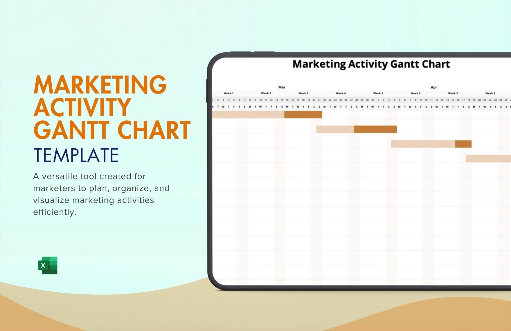 Marketing Activity Gantt Chart Template in Excel