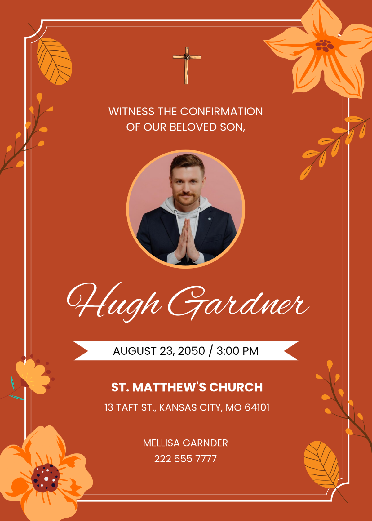 Free Rustic Confirmation Invitation Template for Boys