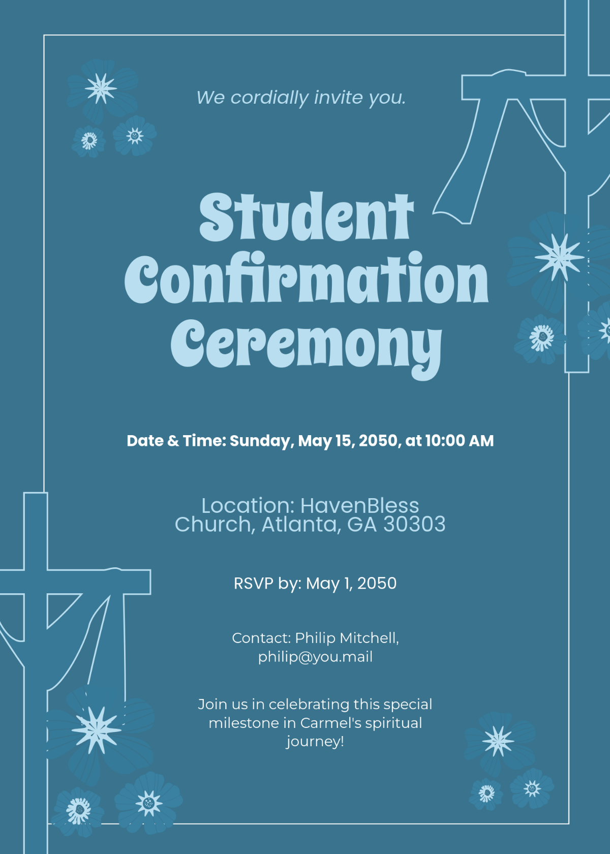 Free Student Confirmation Invitation Template