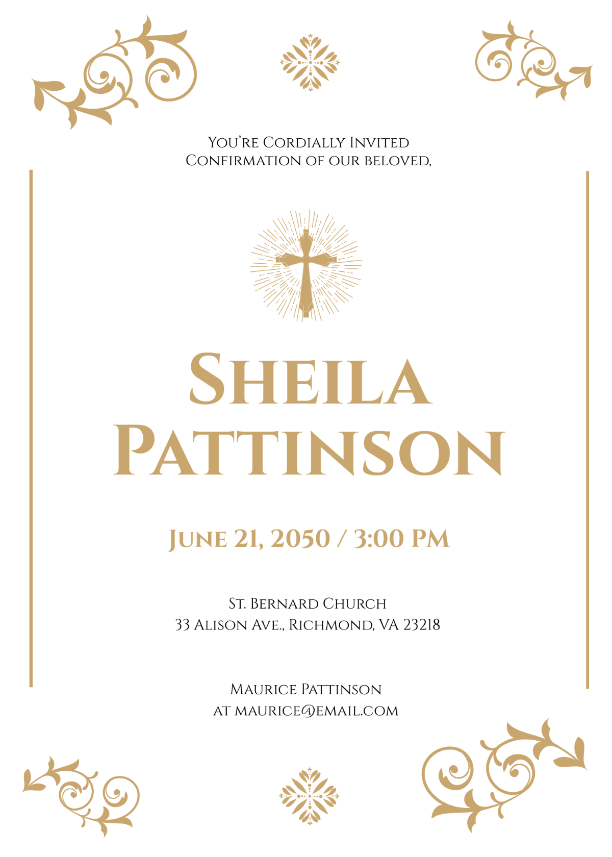 Free Charming Swirls Confirmation Invitation Template