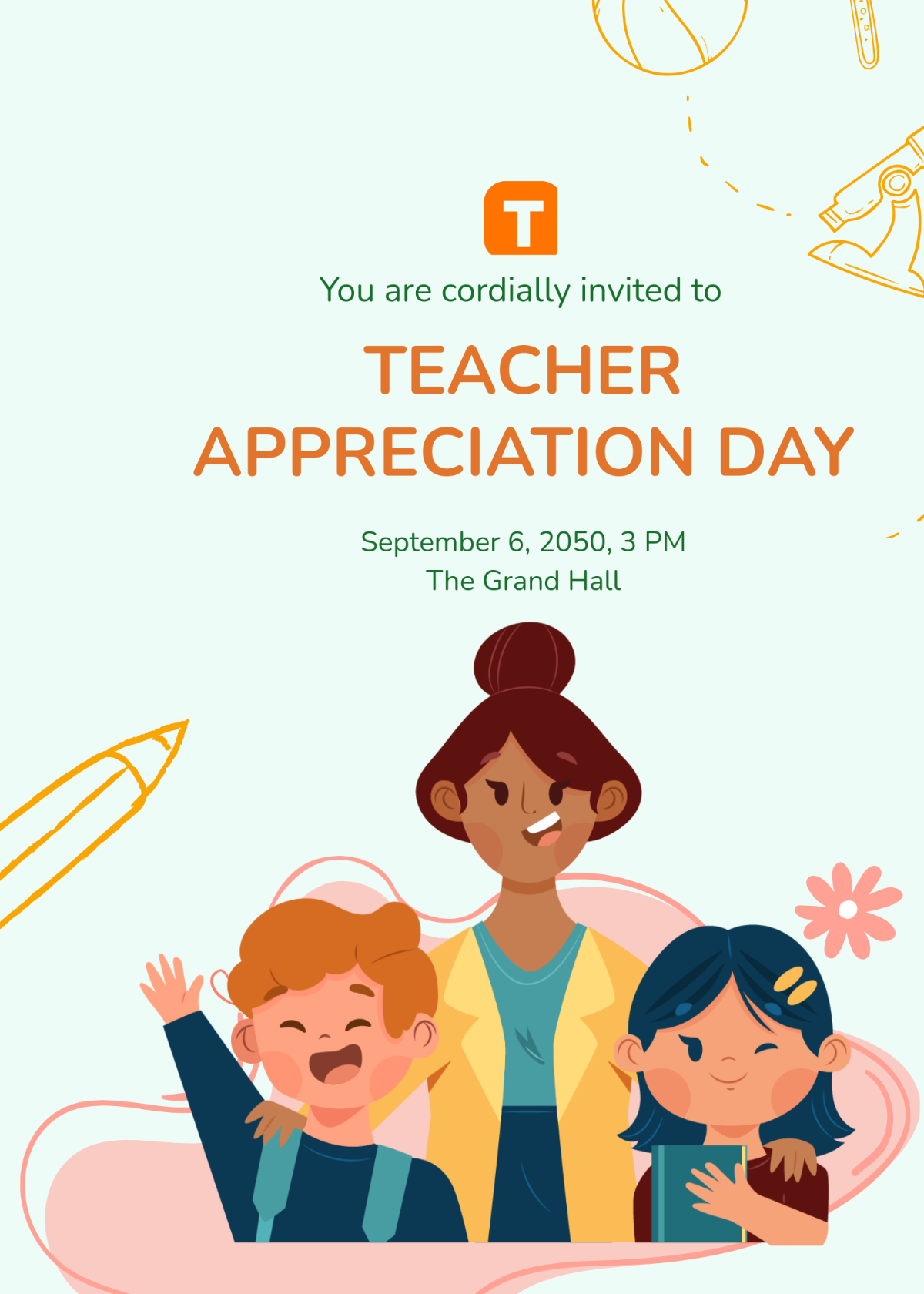 Free School Invitation for Teachers Template