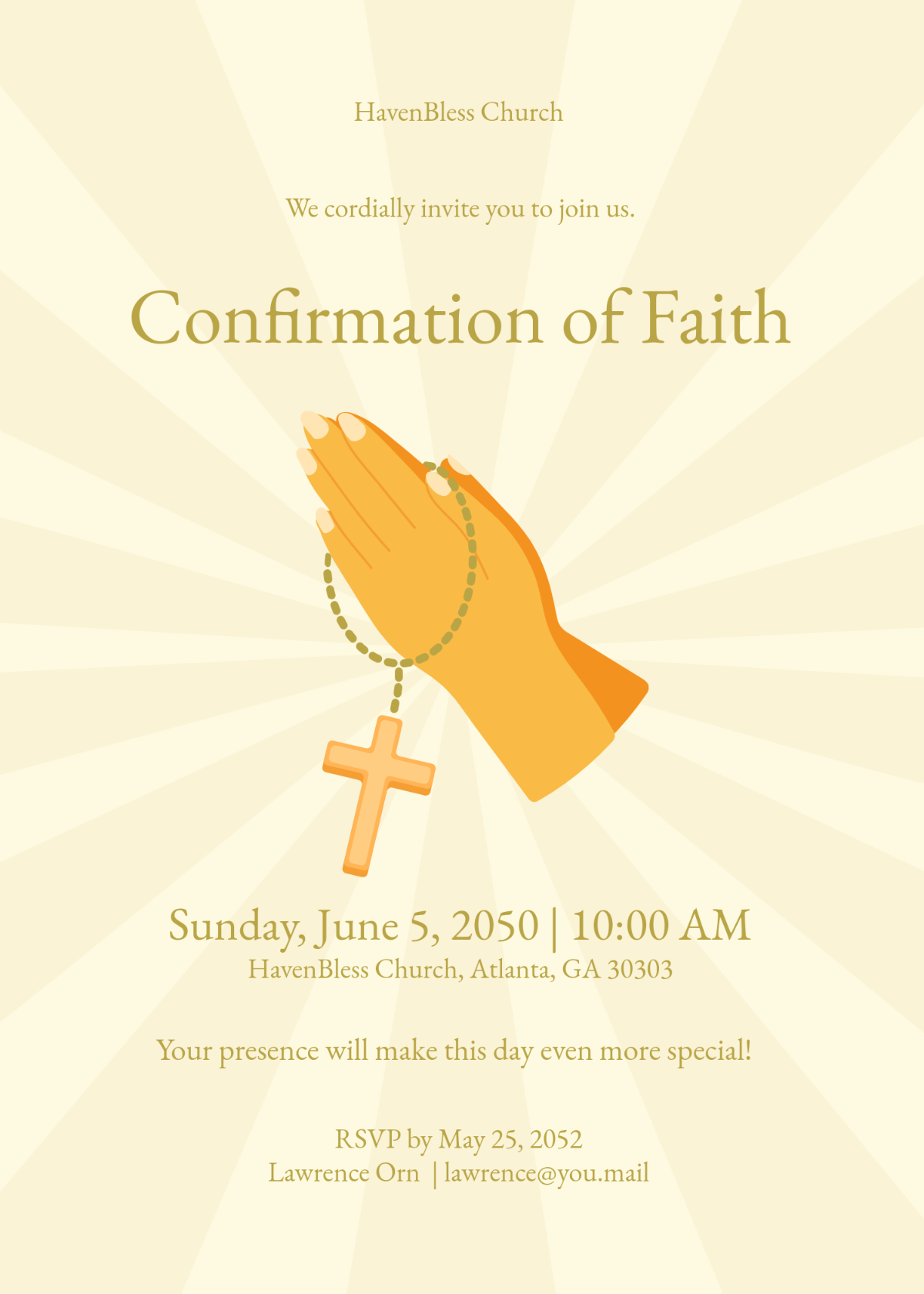 Free Blank Christian Confirmation Invitation Template