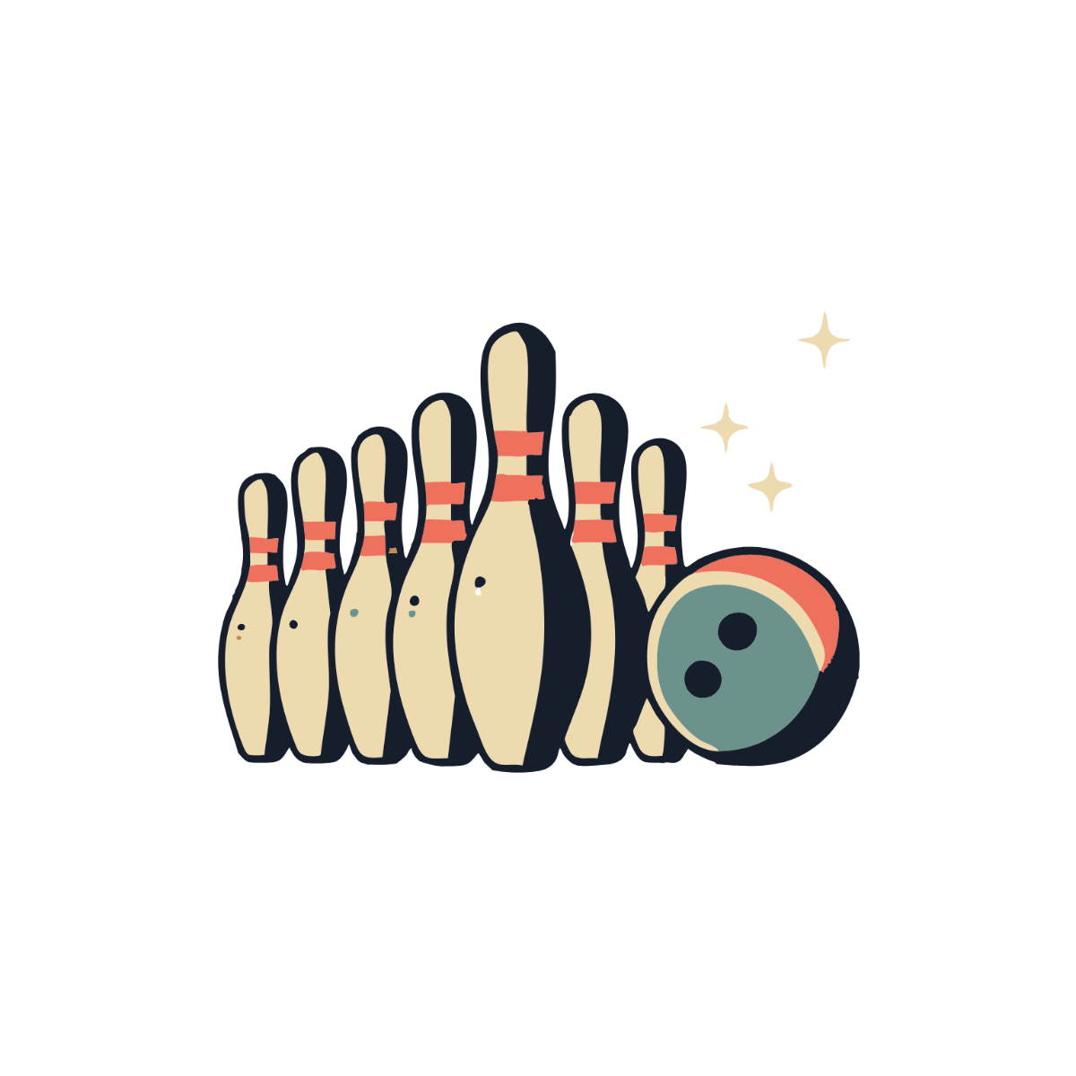 Free Retro Bowling Clipart Template