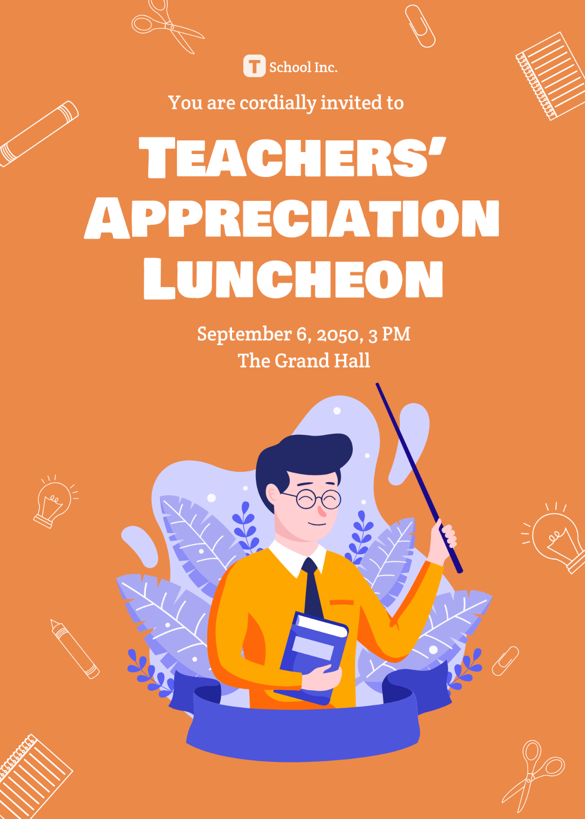 Free School Teacher Appreciation Invitation Template