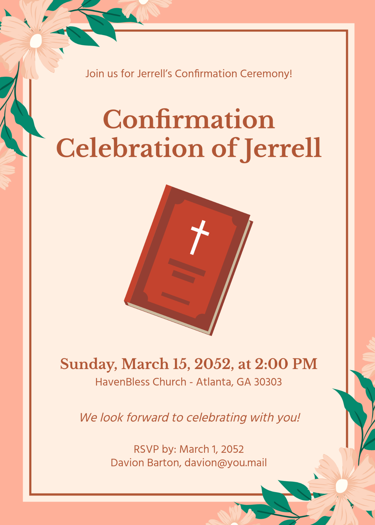 Free Confirmation Announcement Invitation Template