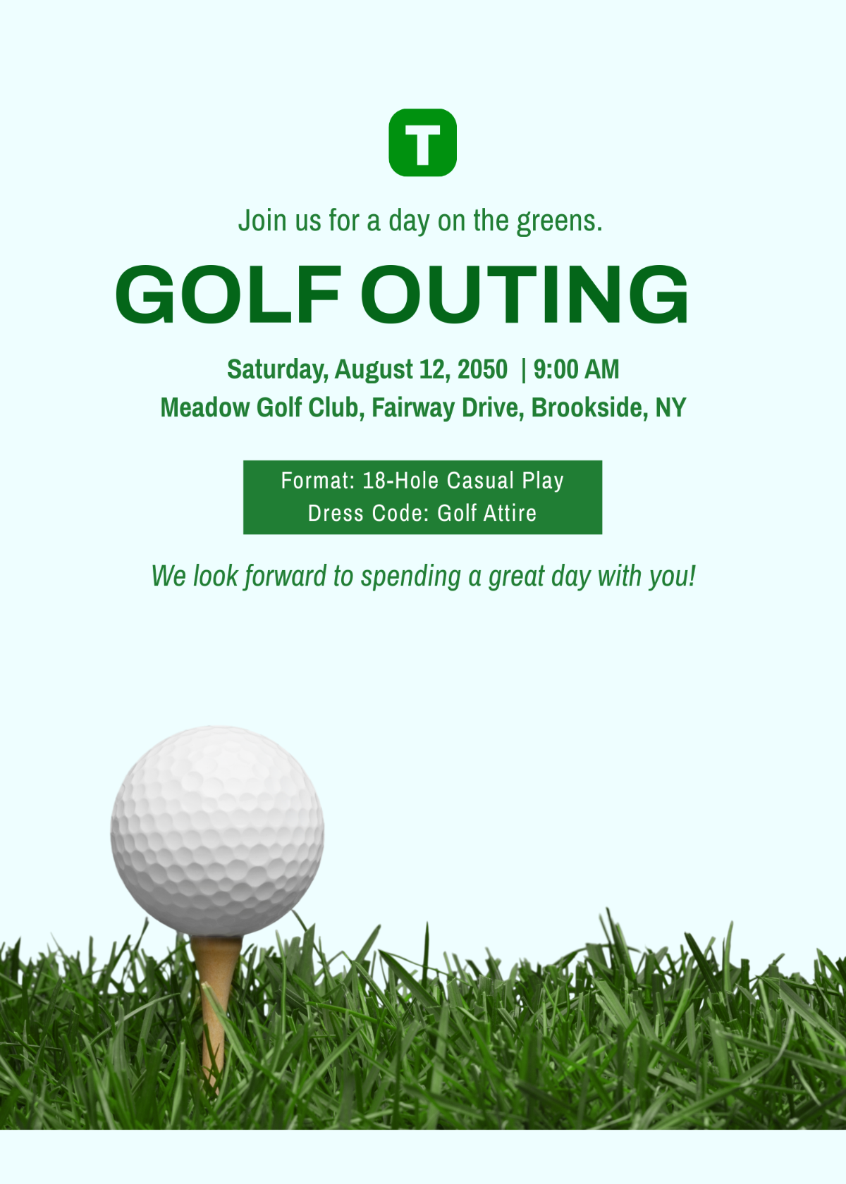 Free Blank Golf Invitation Template