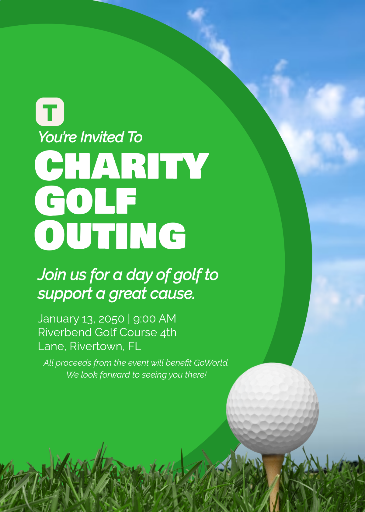 Free Charity Golf Invitation Template Edit Online Download 
