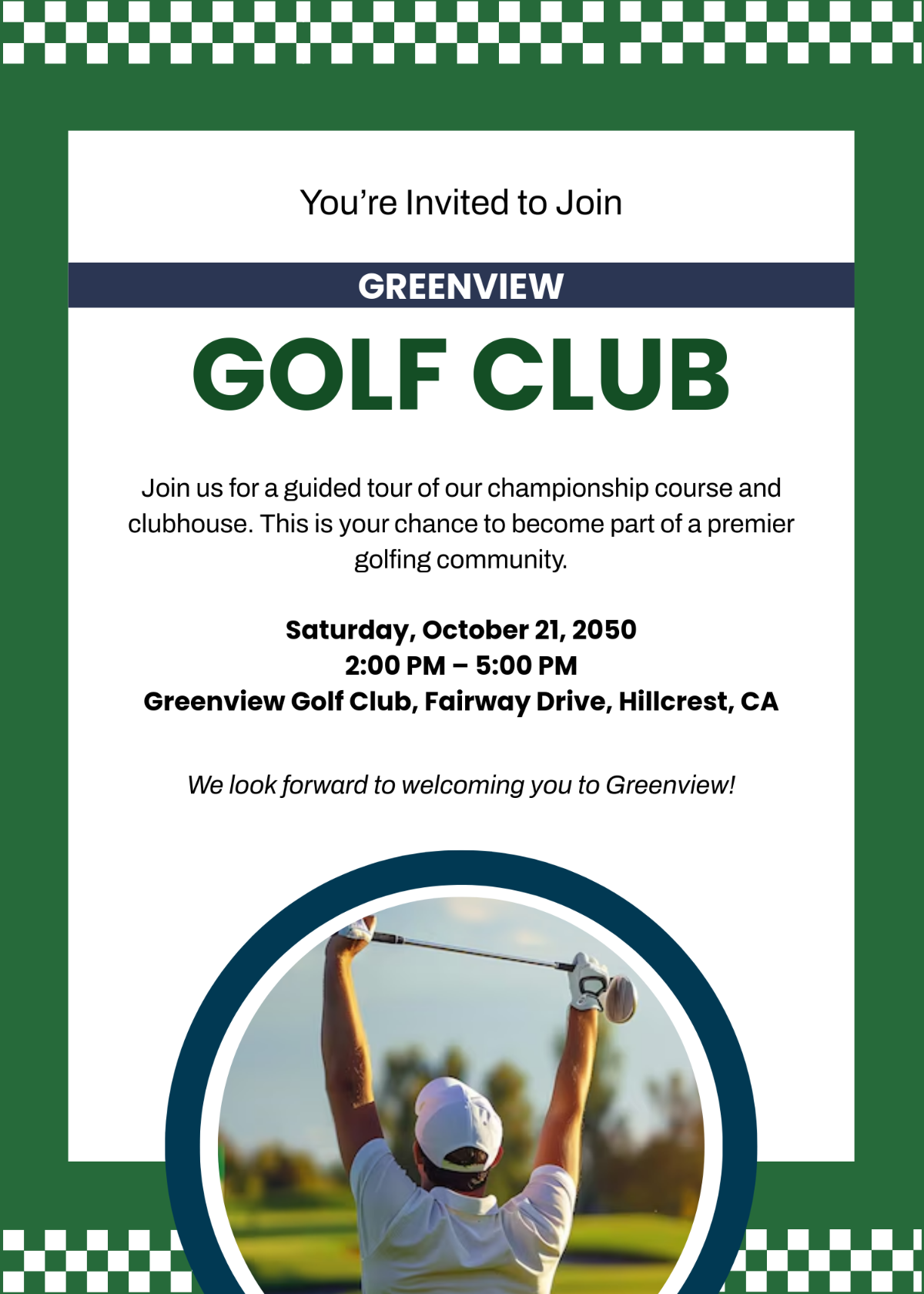 Free Golf Club Invitation Template