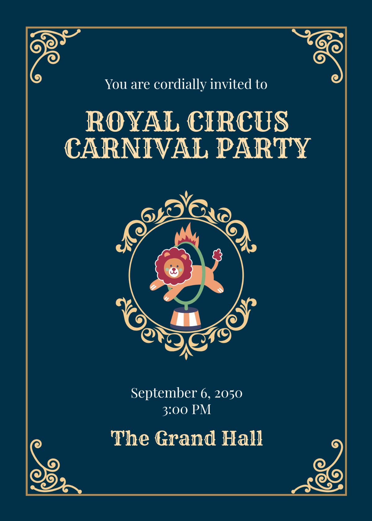 Free Royal Circus Invitation Card Template