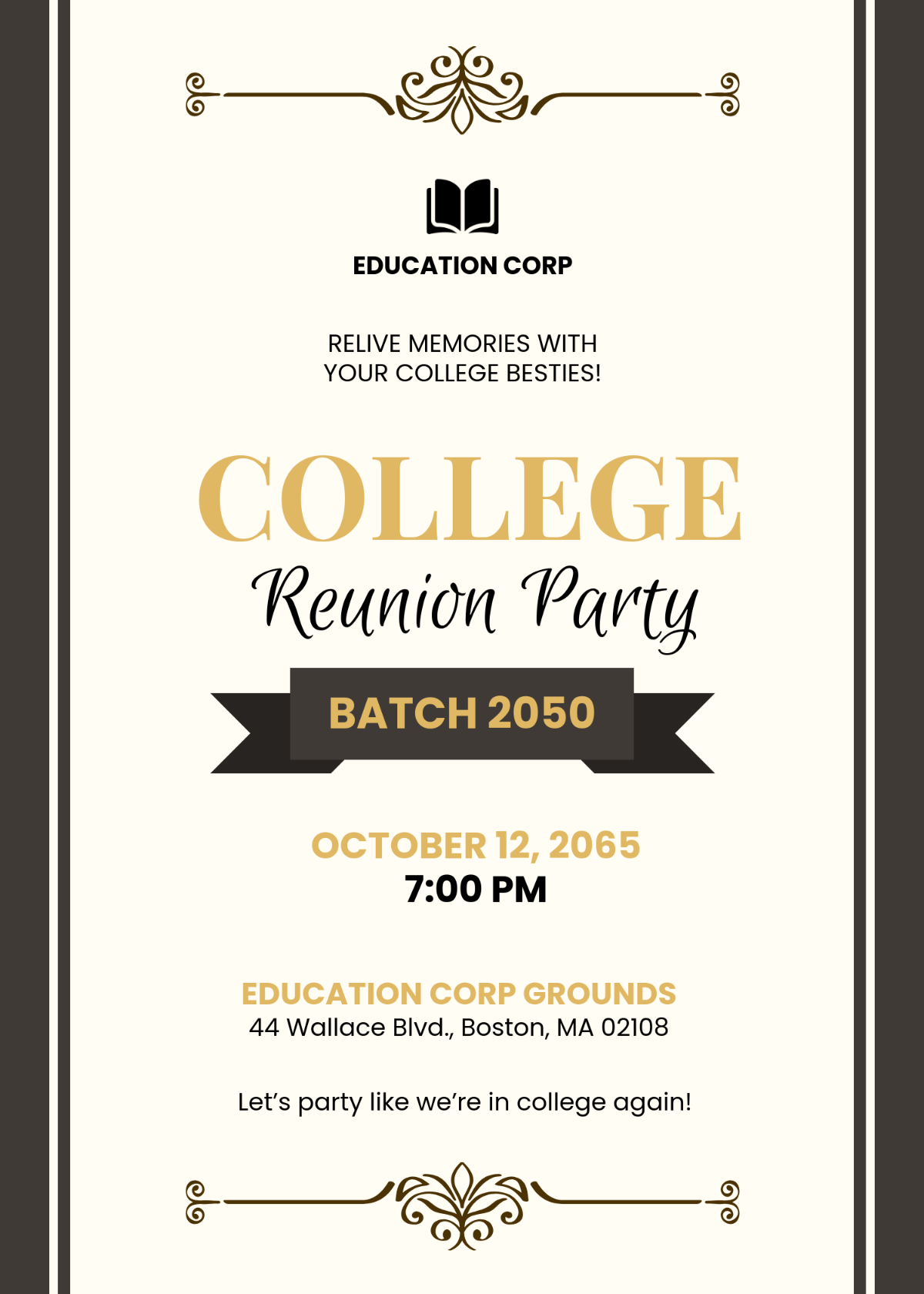 Free College Reunion Invitation Template