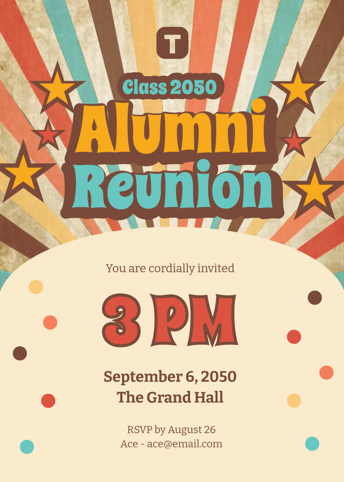 Free Retro School Invitation Template