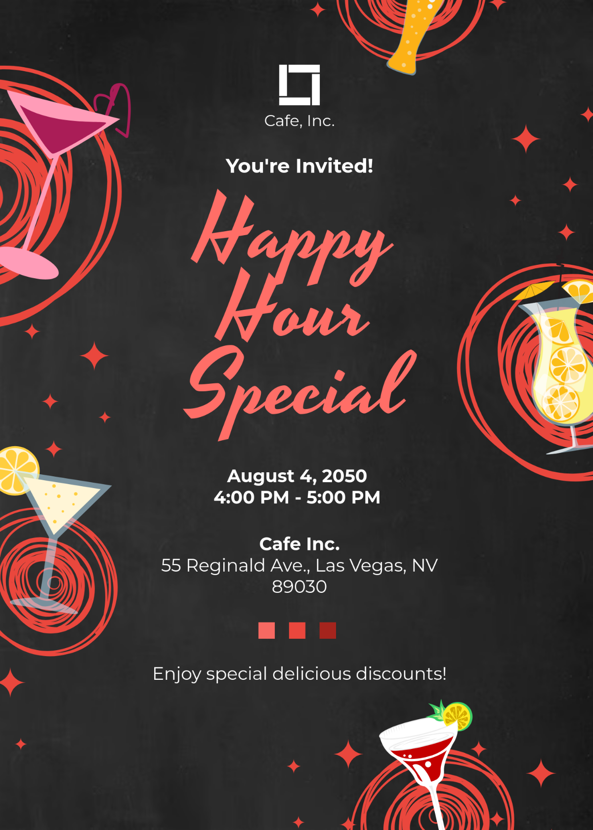 Free Happy Hour Chalkboard Invitation Template