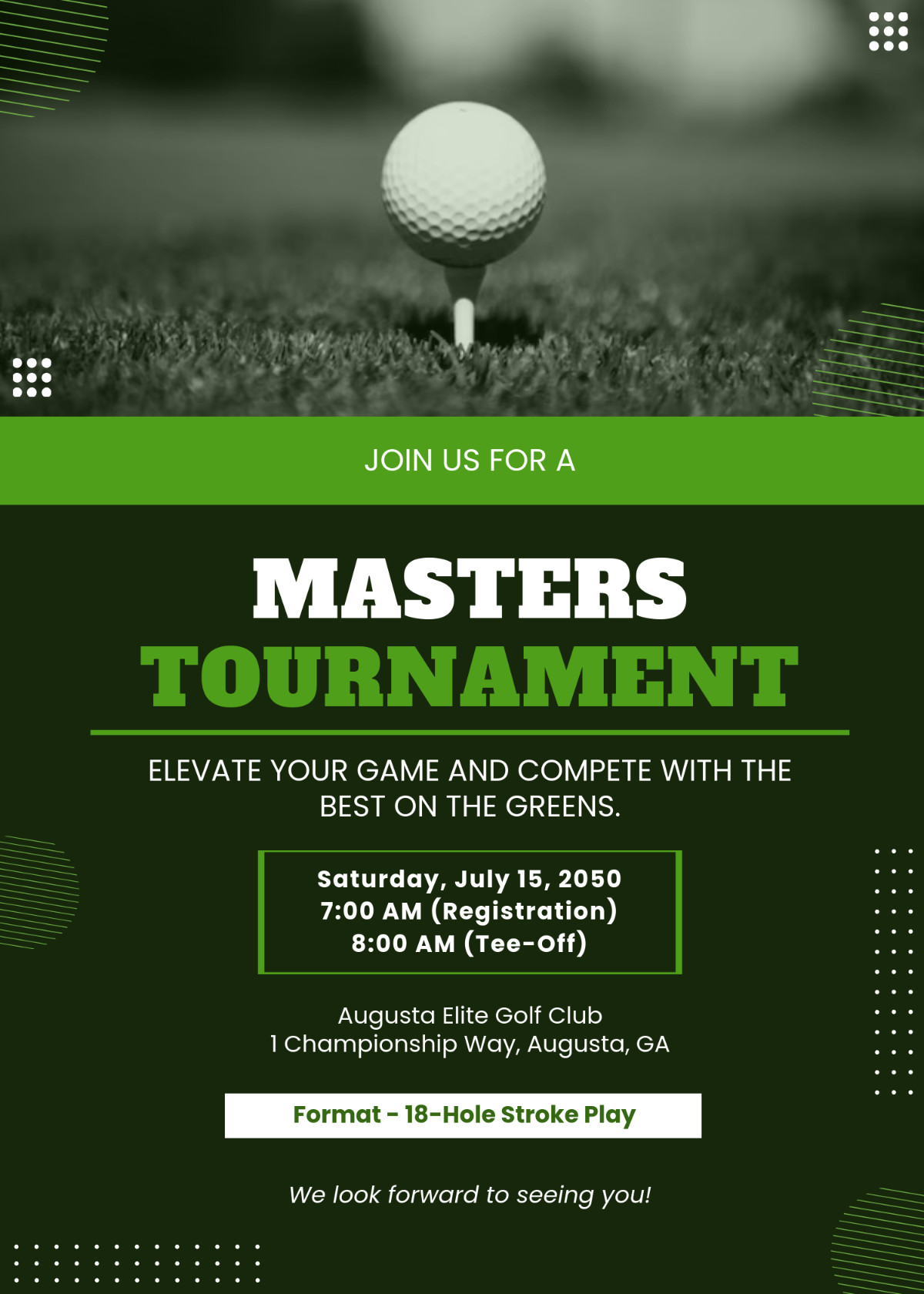 Free Masters Golf Invitation Template