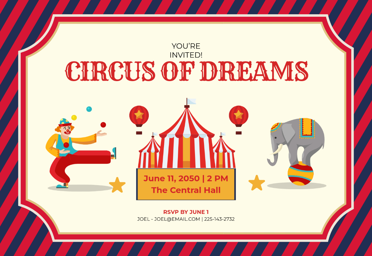 Free Landscape Circus Invitation Template