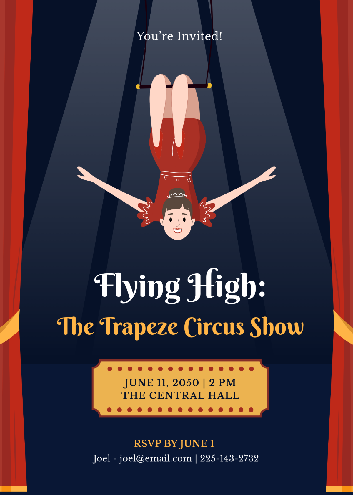 Free Trapeze Circus Invitation Template