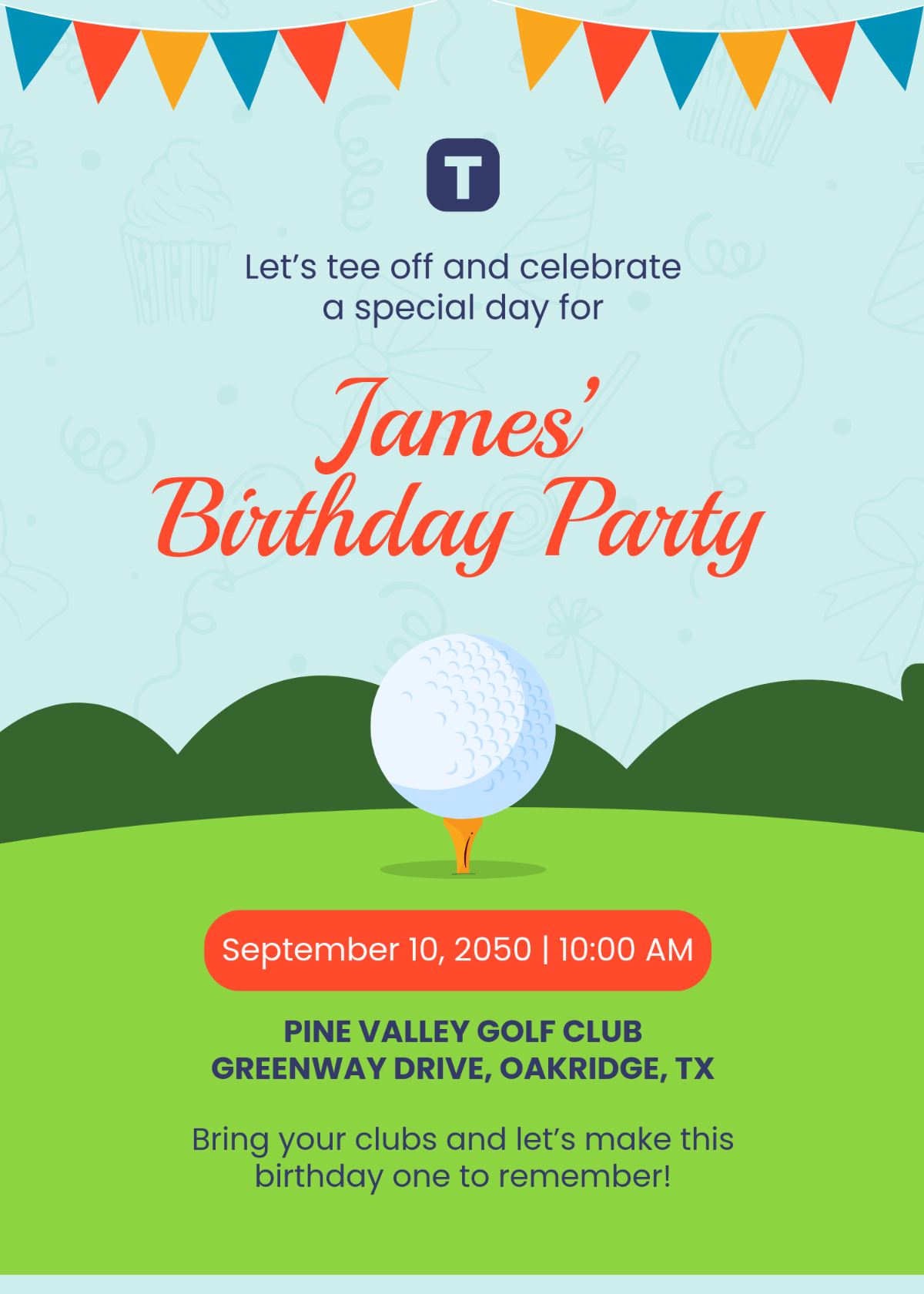 Free Birthday Golf Invitation Template