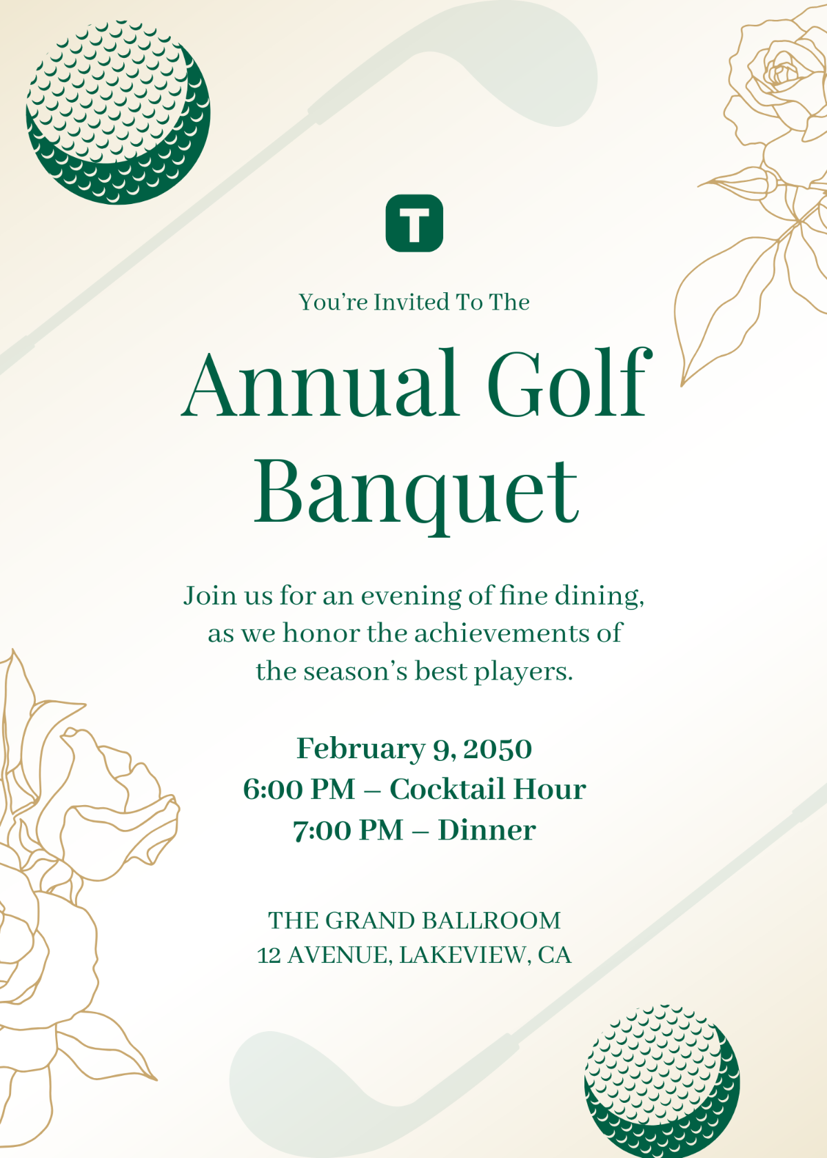 Free Golf Banquet Invitation Template