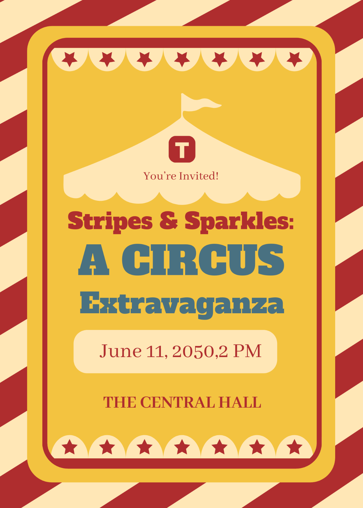 Free Stripes Circus Invitation Template