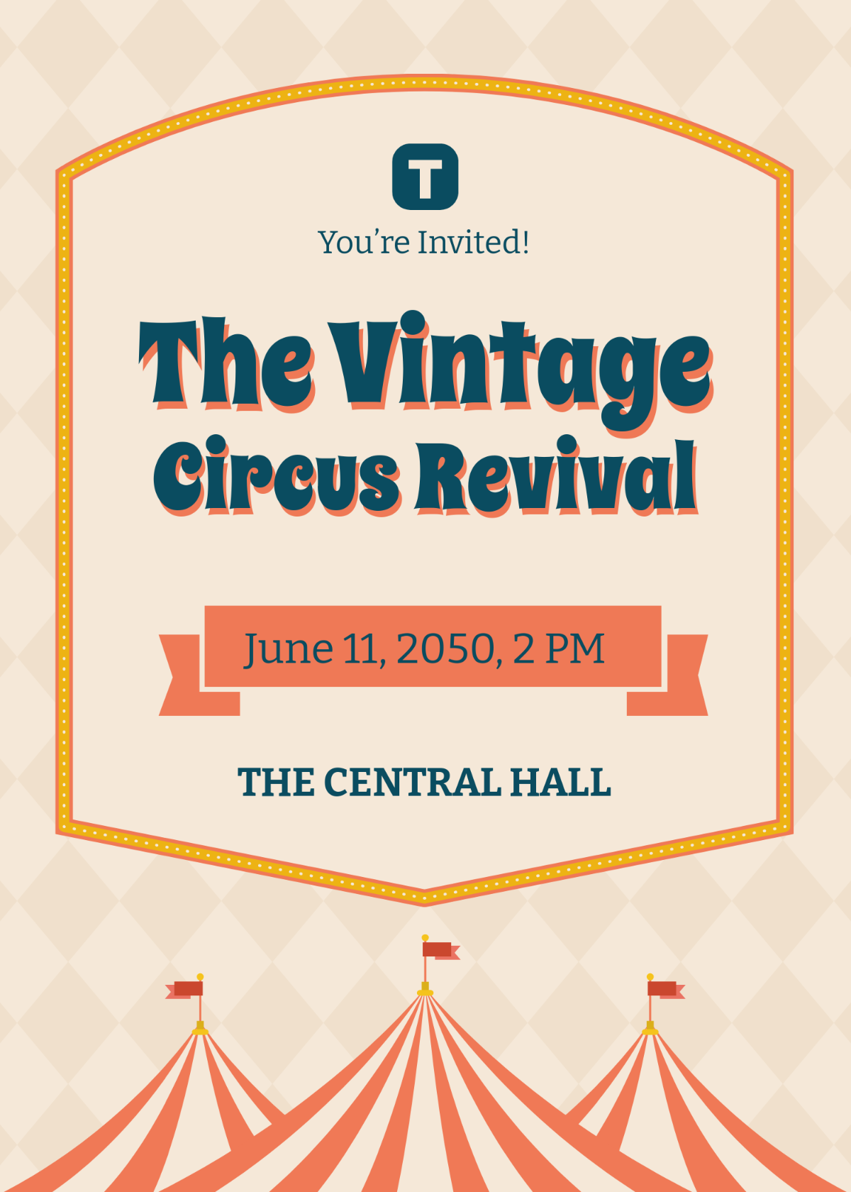 Free Retro Circus Invitation Background Template