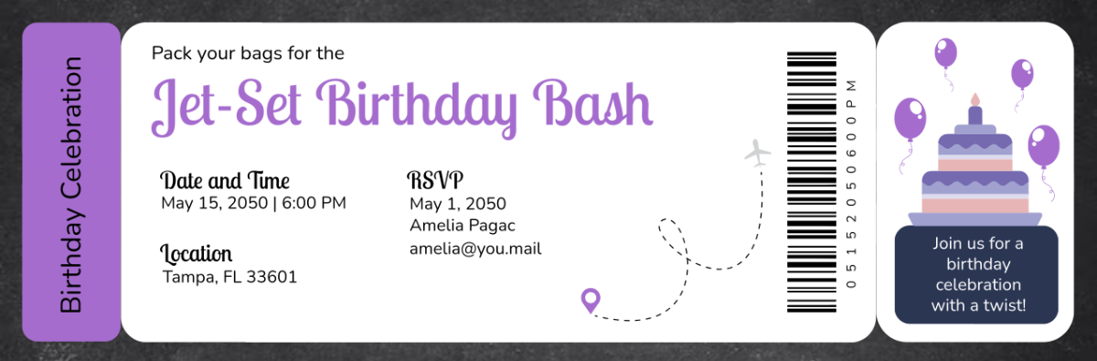 Free Get Together Boarding Pass Invitation Template