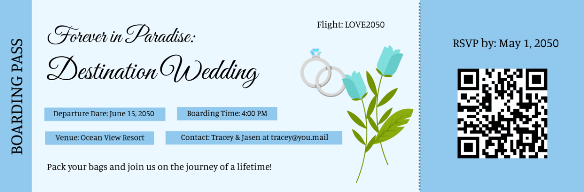 Free Boarding Pass Invitation Template with Passport