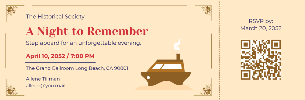 Free Titanic-Themed Boarding Pass Invitation Template