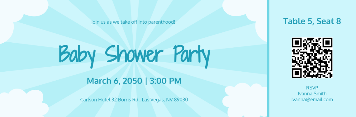 Free Boarding Pass Baby Shower Invitation Template