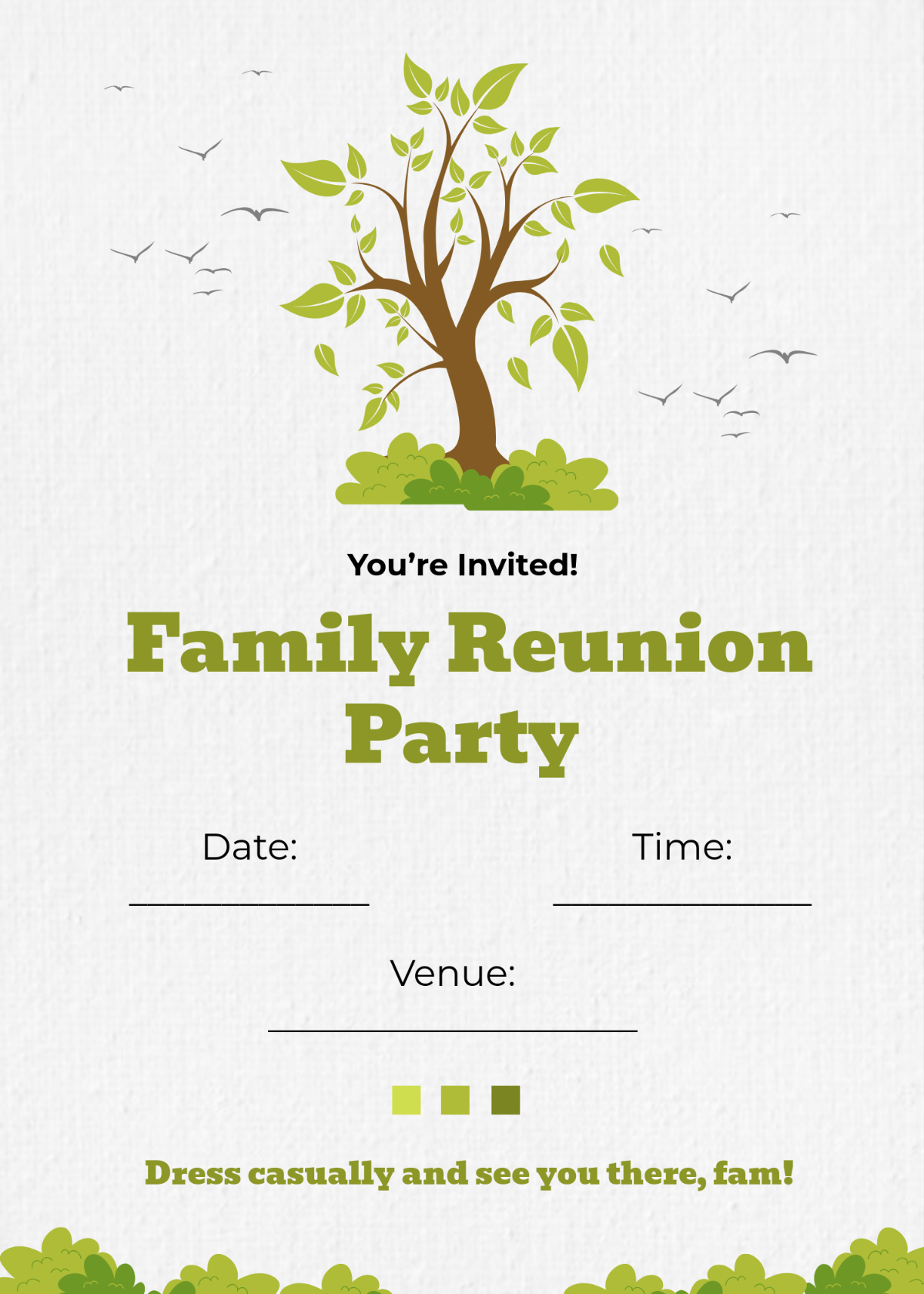 Free Blank Reunion Invitation Template