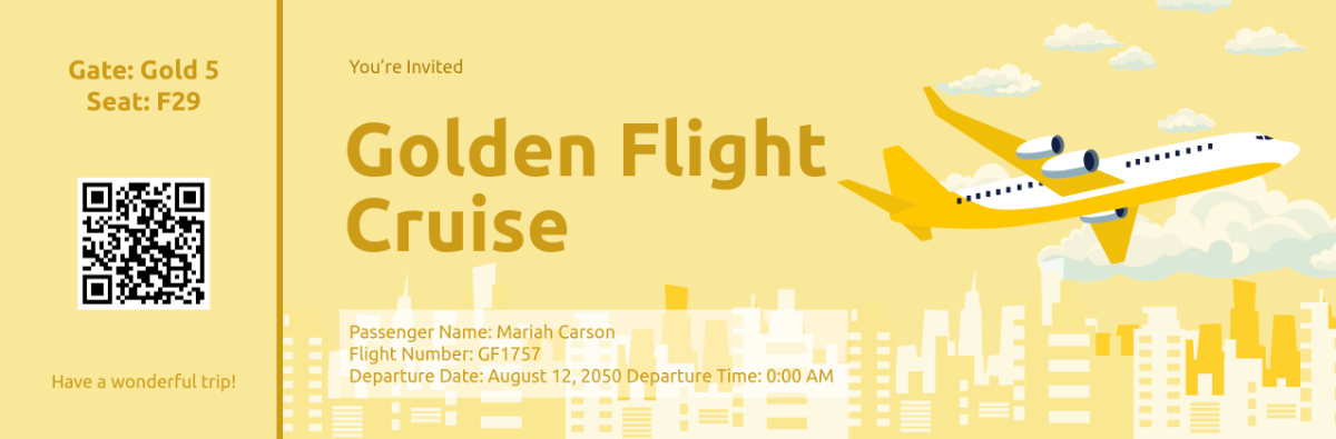 Free Golden Gate Boarding Pass Invitation Template