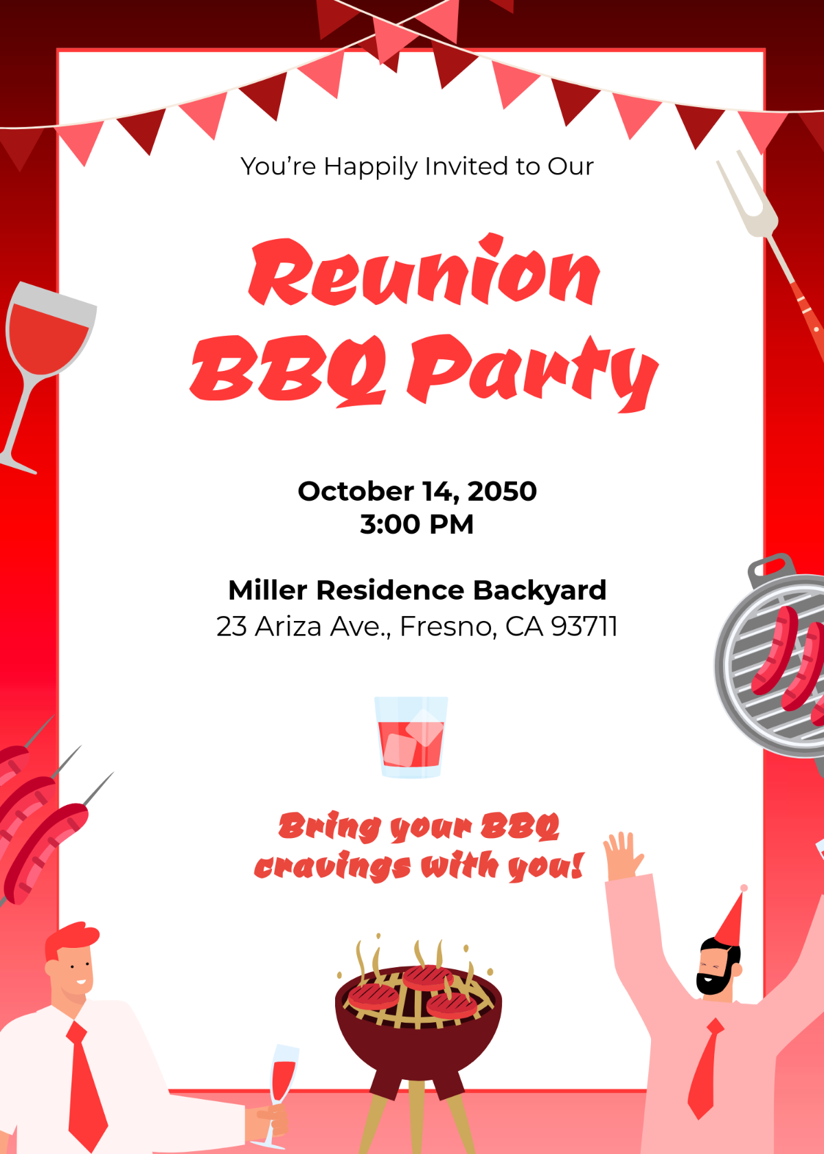 Free Reunion BBQ Invitation Template