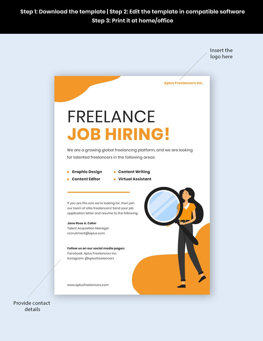Freelance Job Poster Template