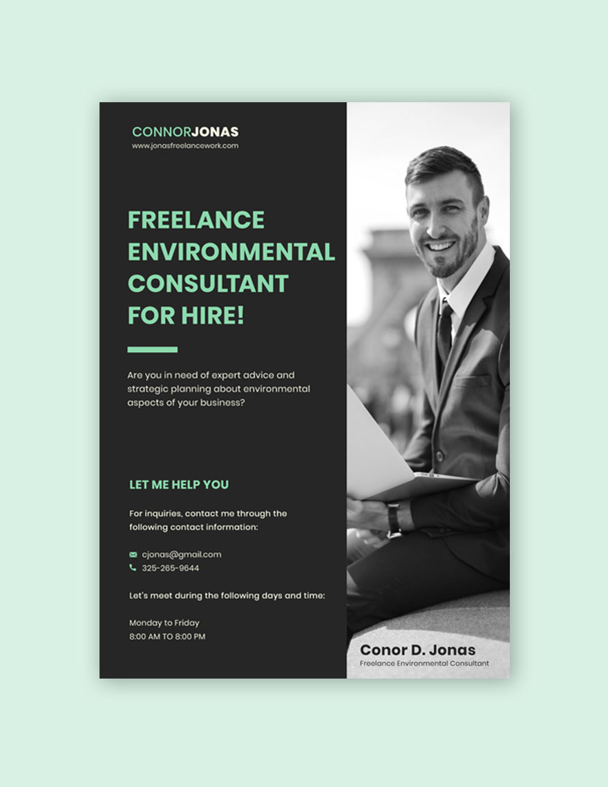 Freelancer For Hire Poster Template