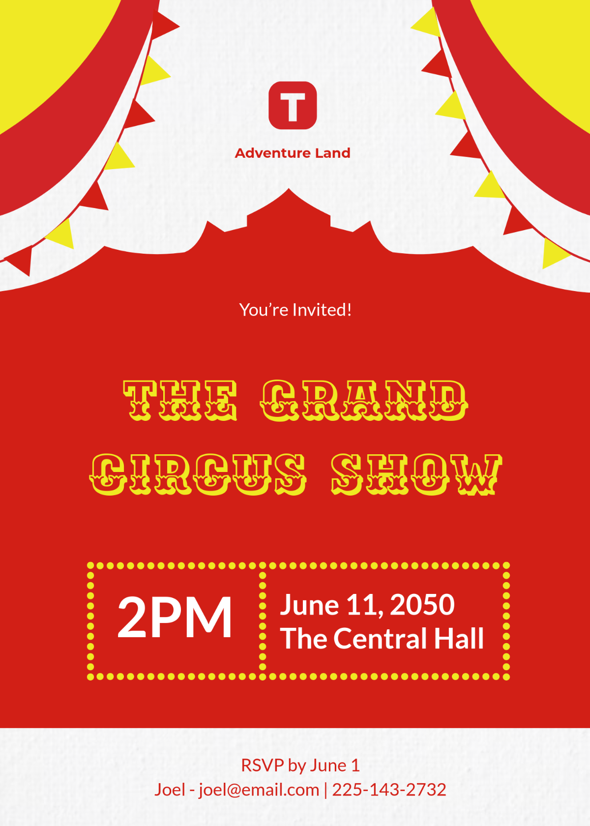 Free Amazing Circus Invitation Template