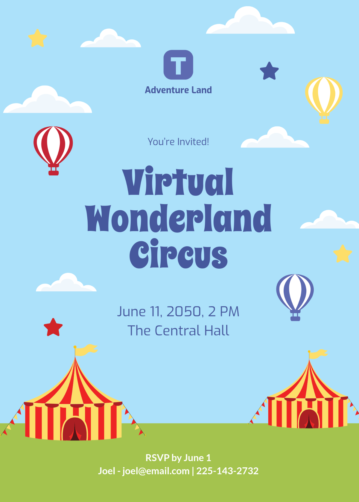 Free Digital Circus Invitation Template