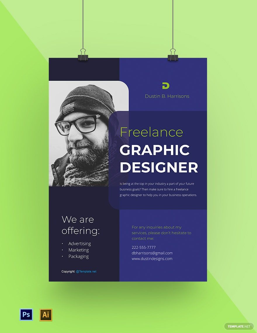 Free Simple Freelancer Poster Template