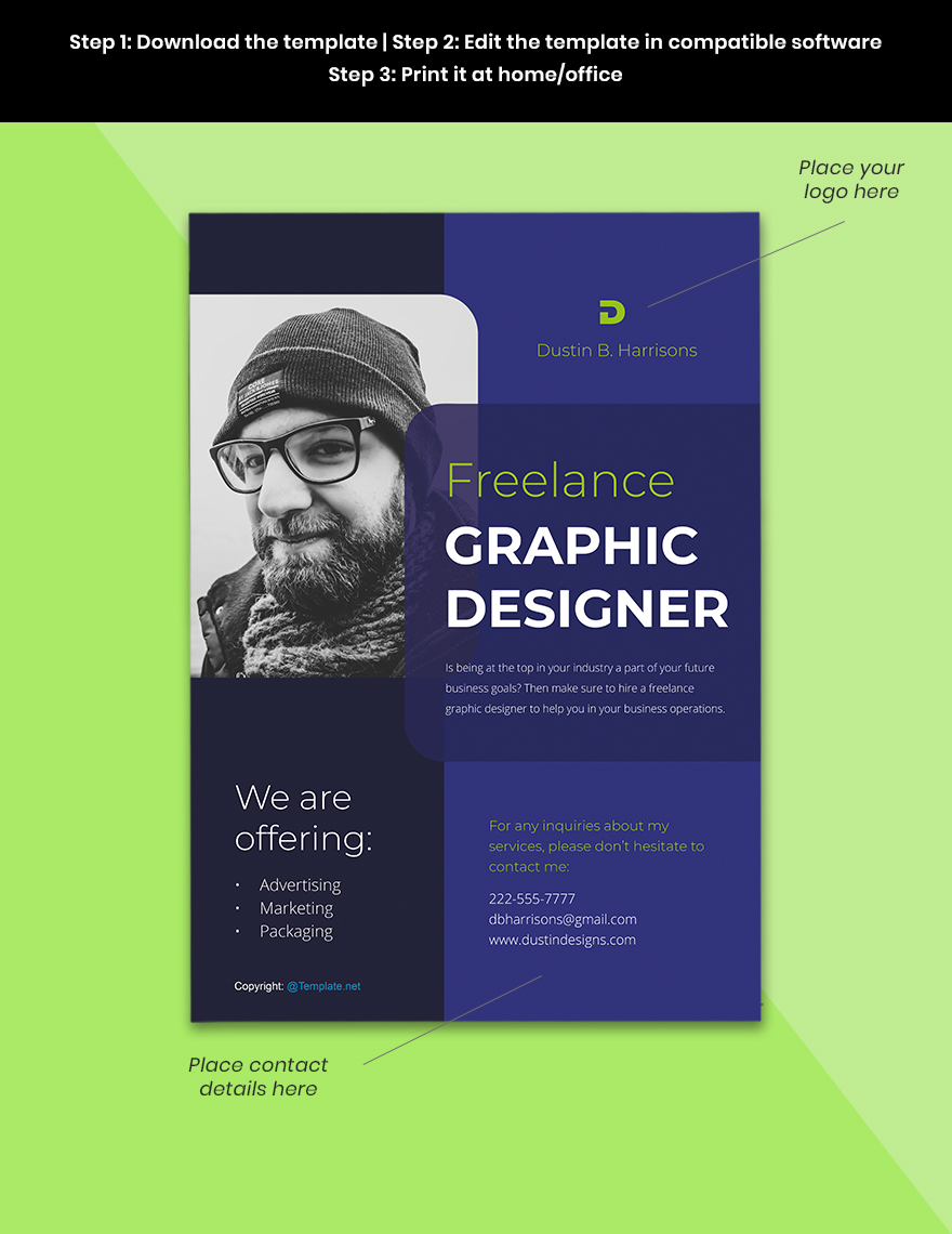 Simple Freelancer Poster Template