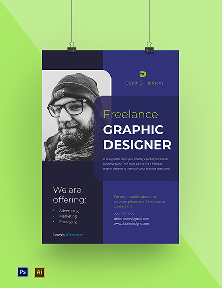 Free Freelancer Poster Templates Psd Illustrator Template Net