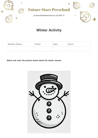 Free Winter Activity Template to Edit Online