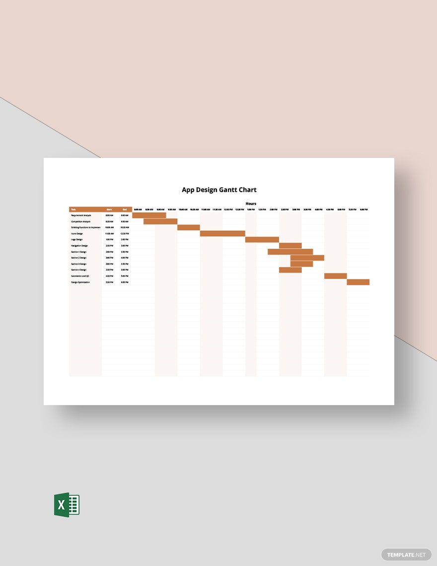 App Design Gantt Chart Template - Download In Excel | Template.net