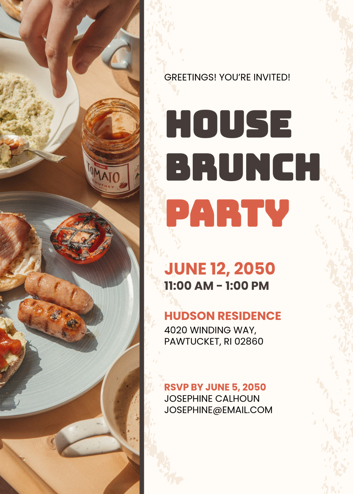 Free Modern Brunch Party Invitation Template