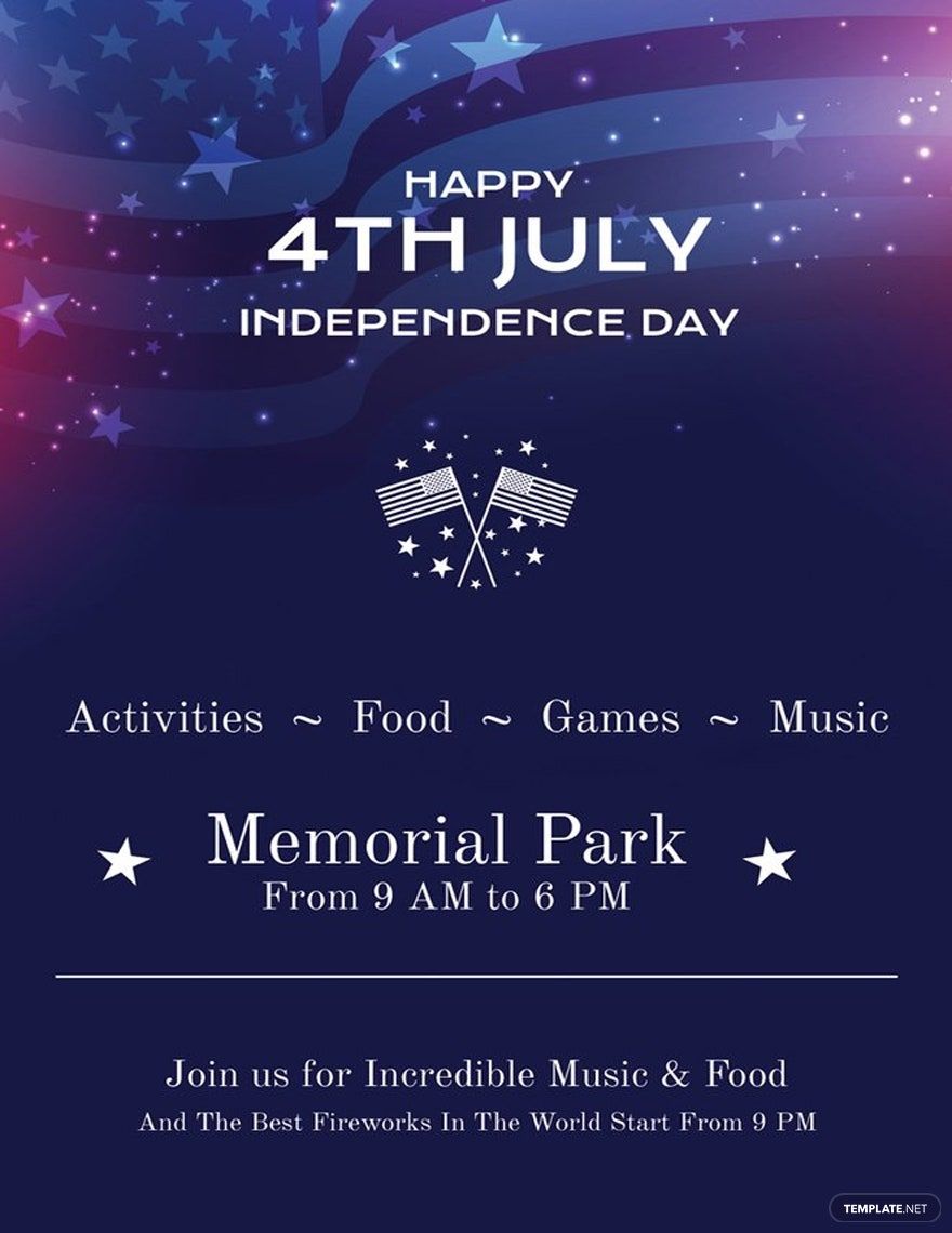 4th of July Invitation Template in Word, PSD, Apple Pages, Publisher