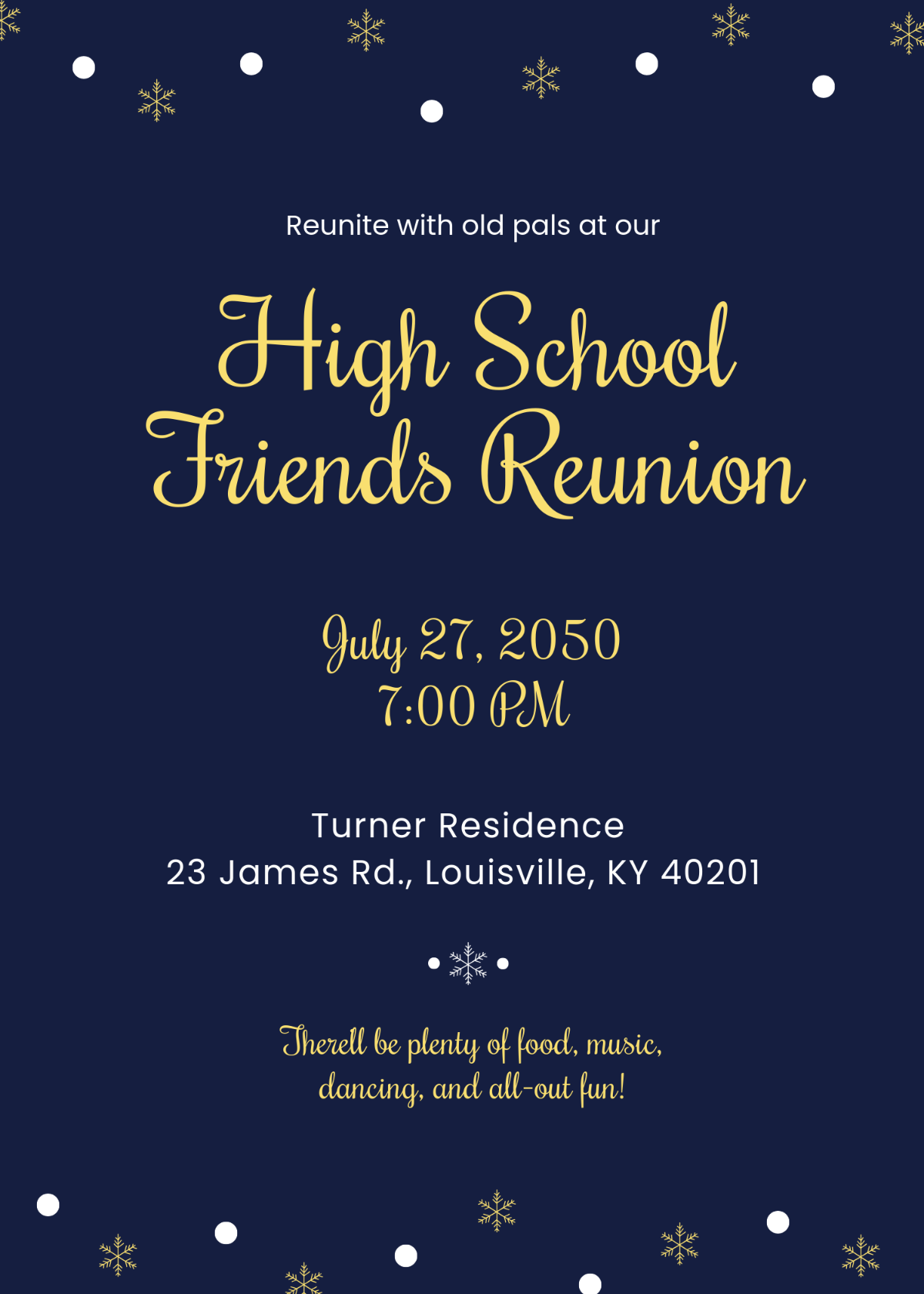 Free Simple Reunion Invitation Template